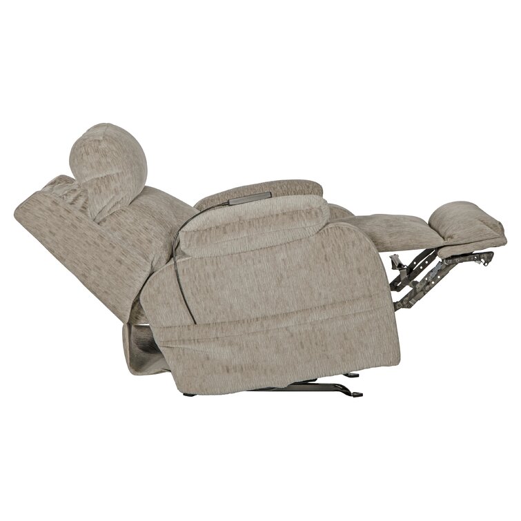 Power recliner with adjustable store headrest and lumbar